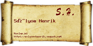 Sólyom Henrik névjegykártya