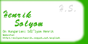 henrik solyom business card